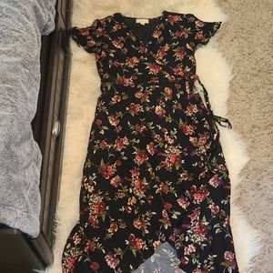 Boho floral wrap dress Large